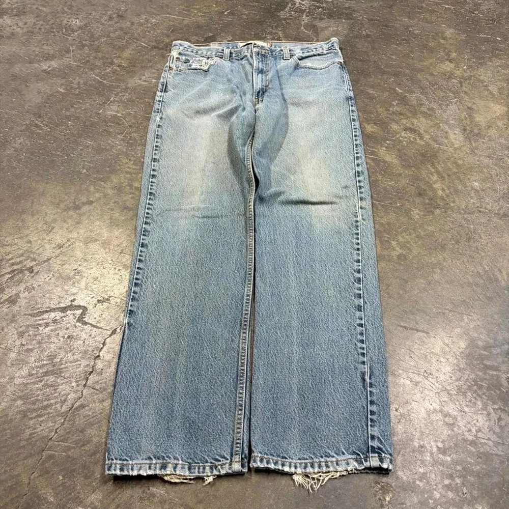 Vintage Levis 505 Regular Fit Jeans 36x34 Faded Blue Denim 90s Skater Grunge